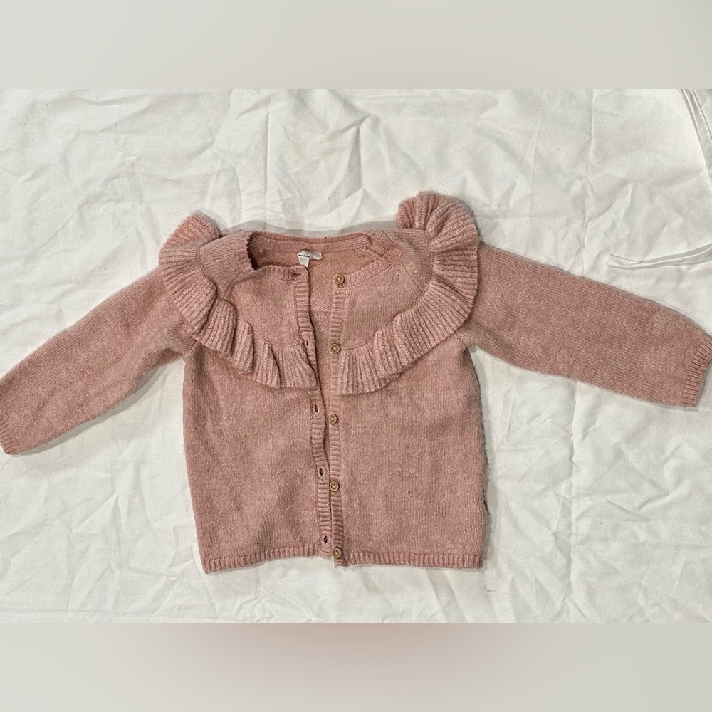 H&M Pink Ruffled Cardigan